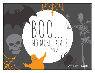 Haloween Out of Treats Sign